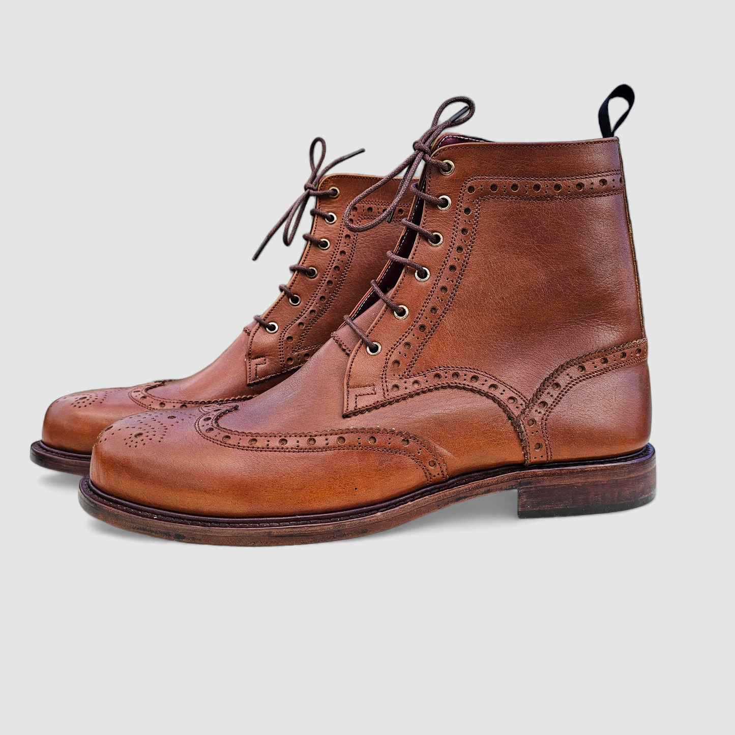 Faj Ankle Lace up Brogues Boot [Brown]