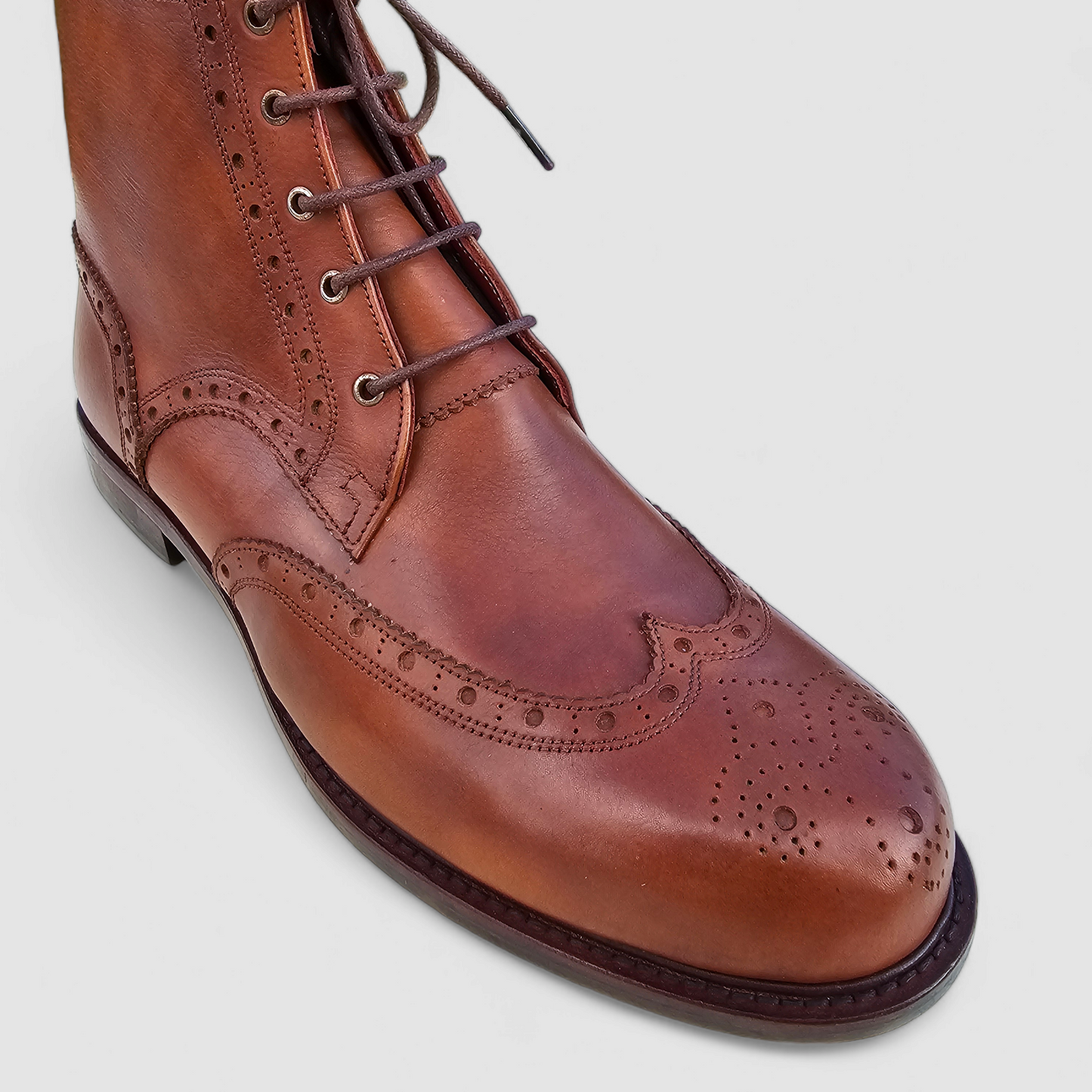 Faj Ankle Lace up Brogues Boot [Brown]